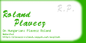 roland plavecz business card